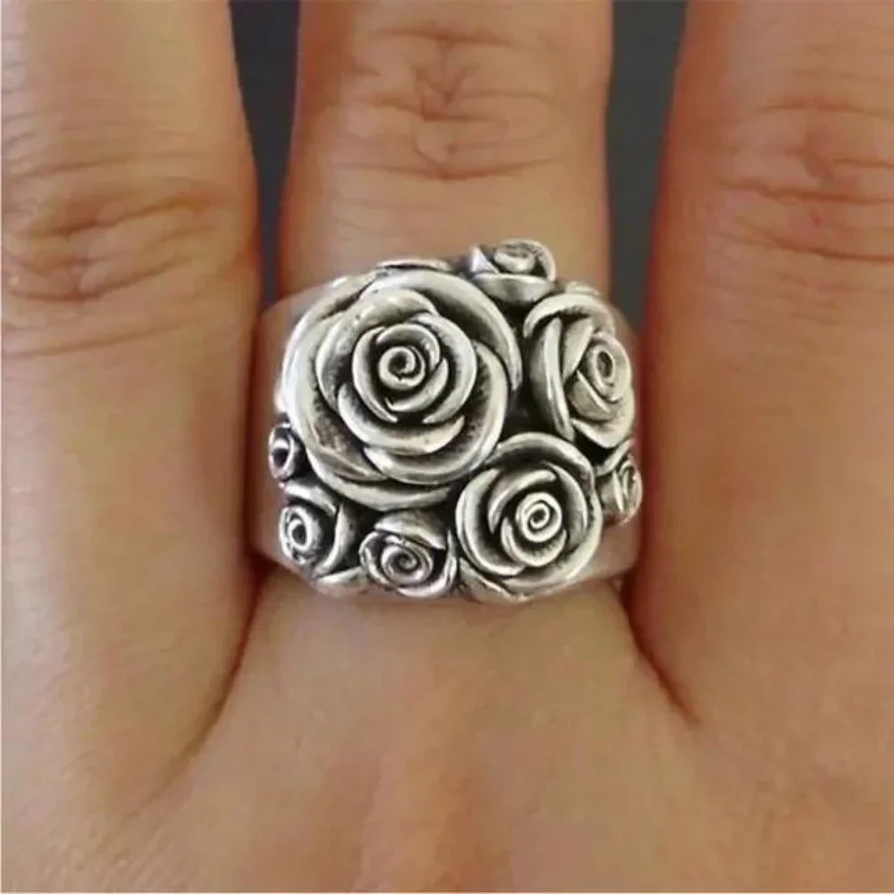 / NEW /925 Silver Luxury Beautiful Flower Ring - Picture 5 of 6